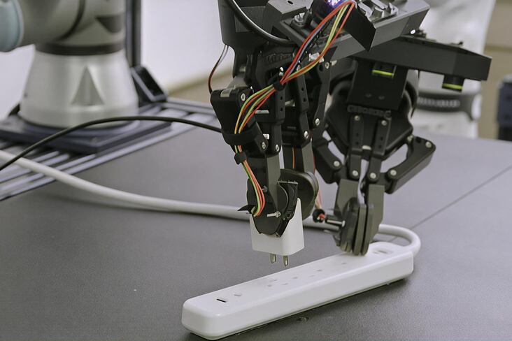 Exemple de manipulation robotique contrôlée par Rho-alpha de Microsoft